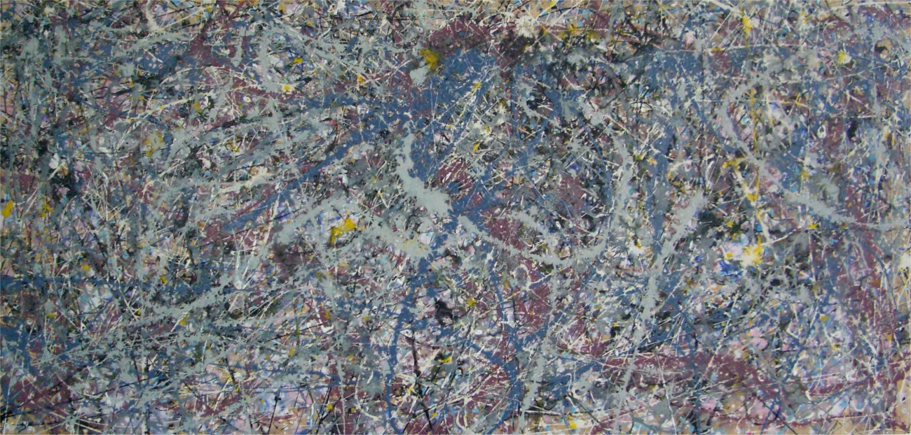 Abstract expressionist painting, acrylic on canvas