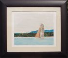 Geneva : Racing Boat Two oil painting of lake geneva landscape by Alex Borissov 2004