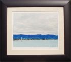 Lake Geneva : Boat Racing oil painting of lake geneva landscape by Alex Borissov 2004