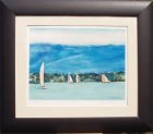 Lake Geneva : Sails oil painting of lake geneva landscape by Alex Borissov 2004